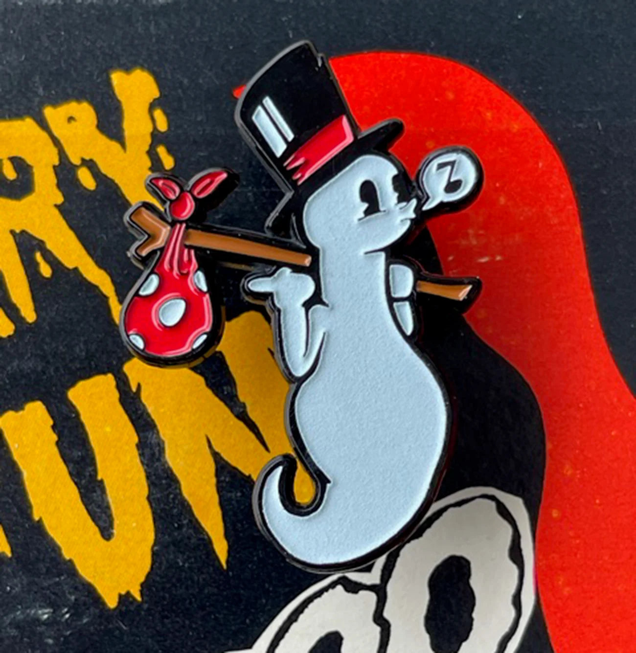 Hitchhiking' Ghost enamel pin
