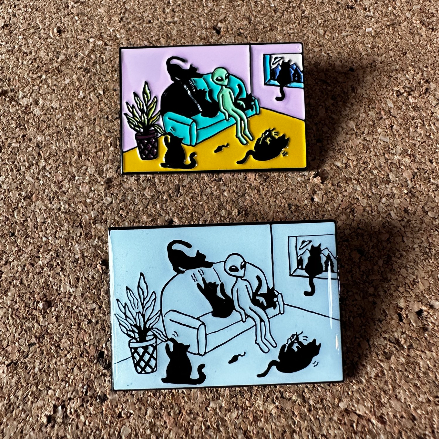 Alien Cat Parent enamel pin