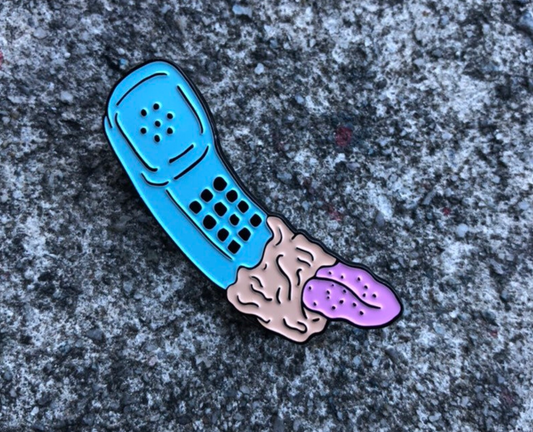 Freddy Tongue Phone enamel pin