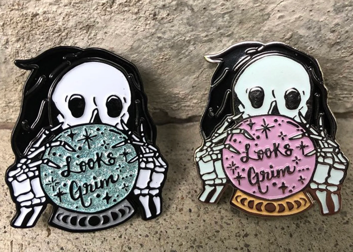 Looks Grim enamel pin