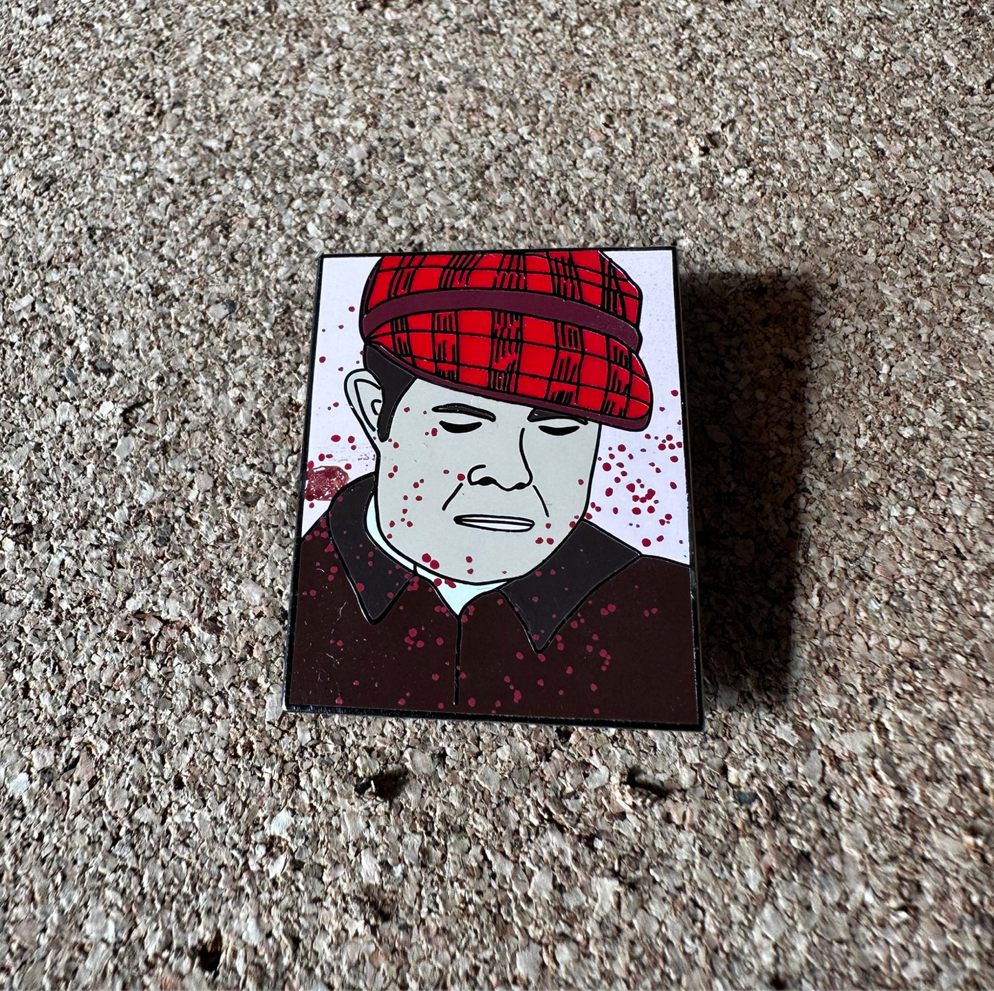 Ed Gein painting enamel pin