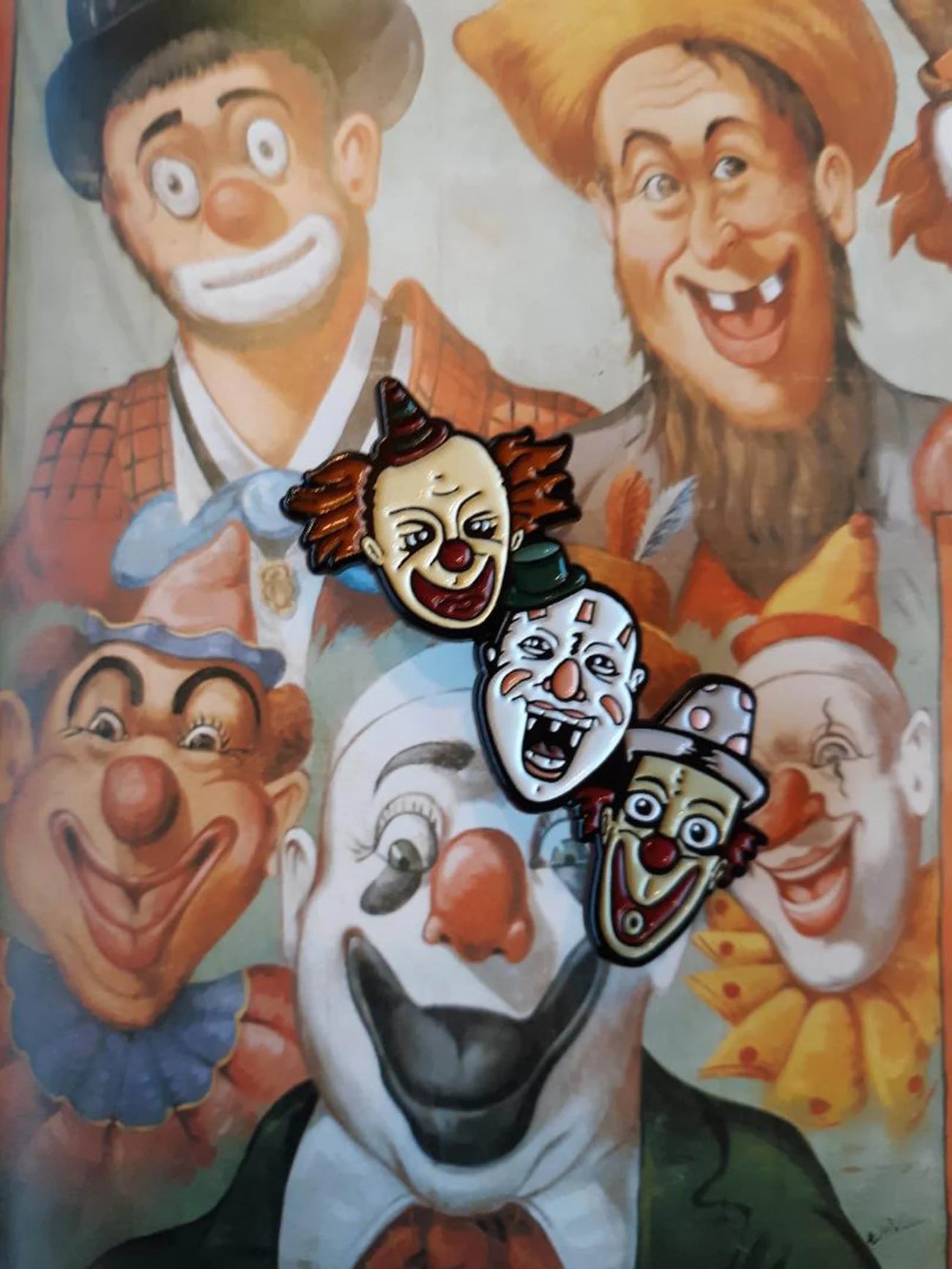 Trio of Clowns enamel pin
