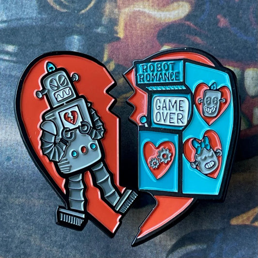 Robot Romance (2 piece set) enamel pin