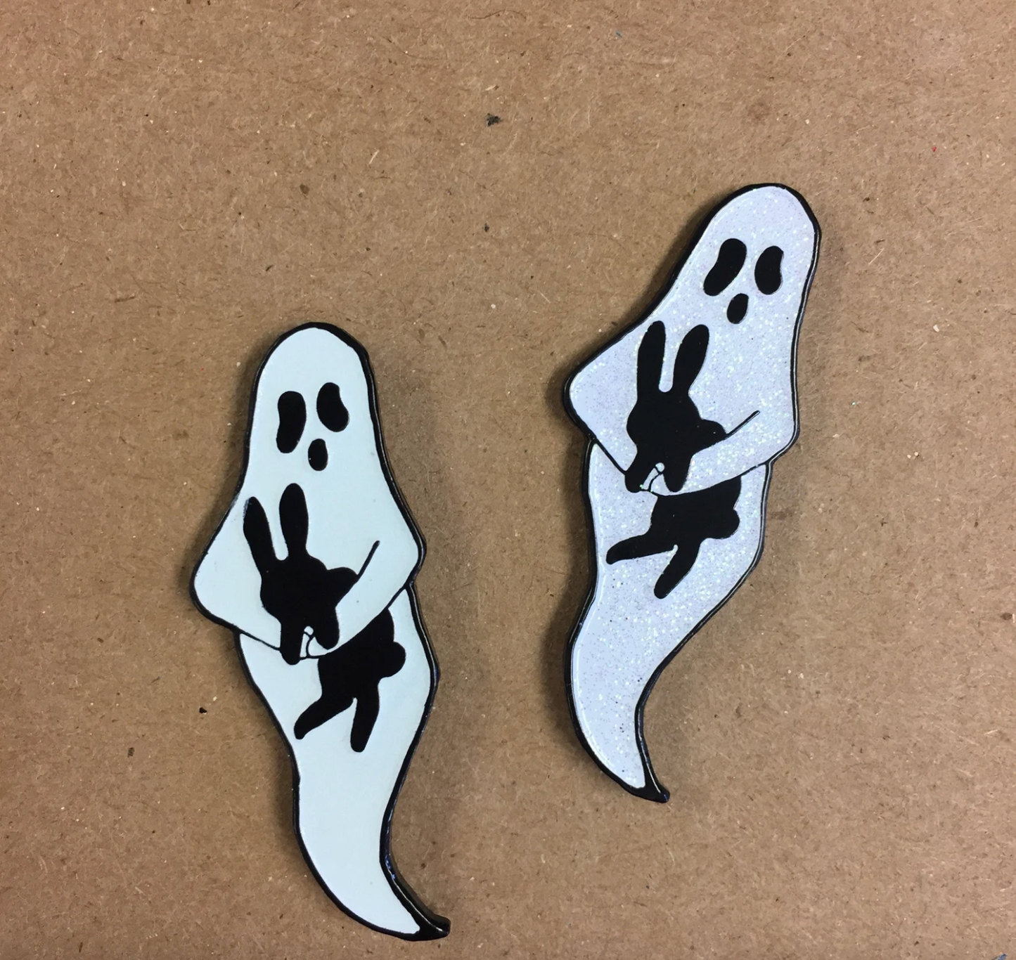 Ghost Bunny enamel pin