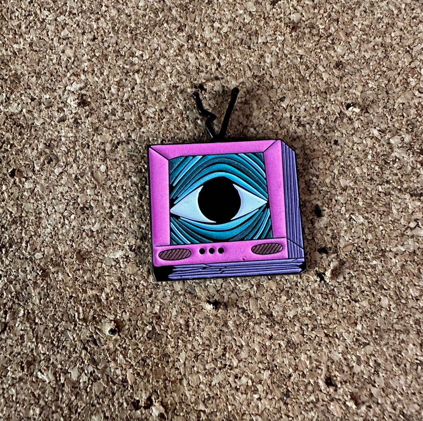 Terror Vision television enamel pin