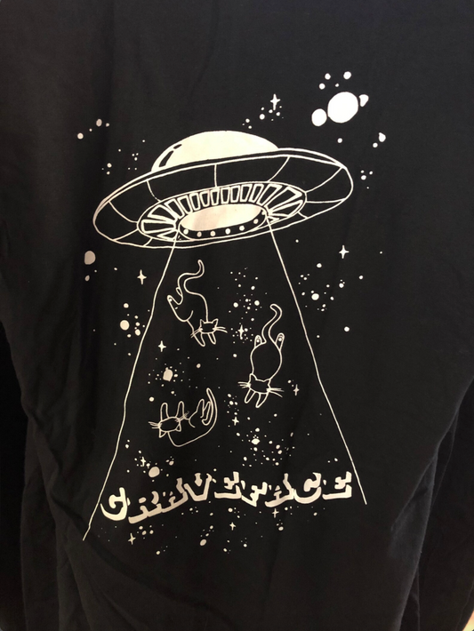 Catduction Tee | Cats Are Aliens | UFO Tee Front and Back print
